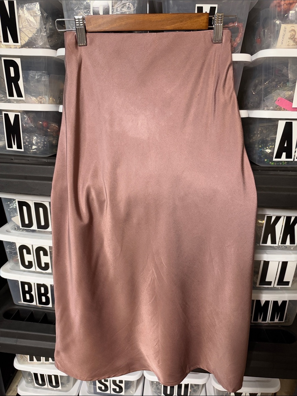 Bohme Women’s Satin Midi Slip Dress - Dusty Rose Small